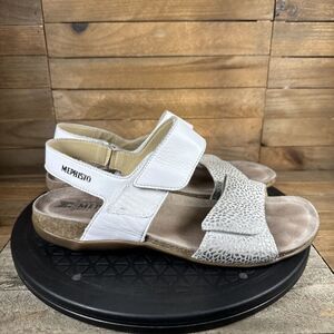 Mephisto Women EU S 40 US Sz 10 White Agave Sandal Hook & Loop Comfort Shoe